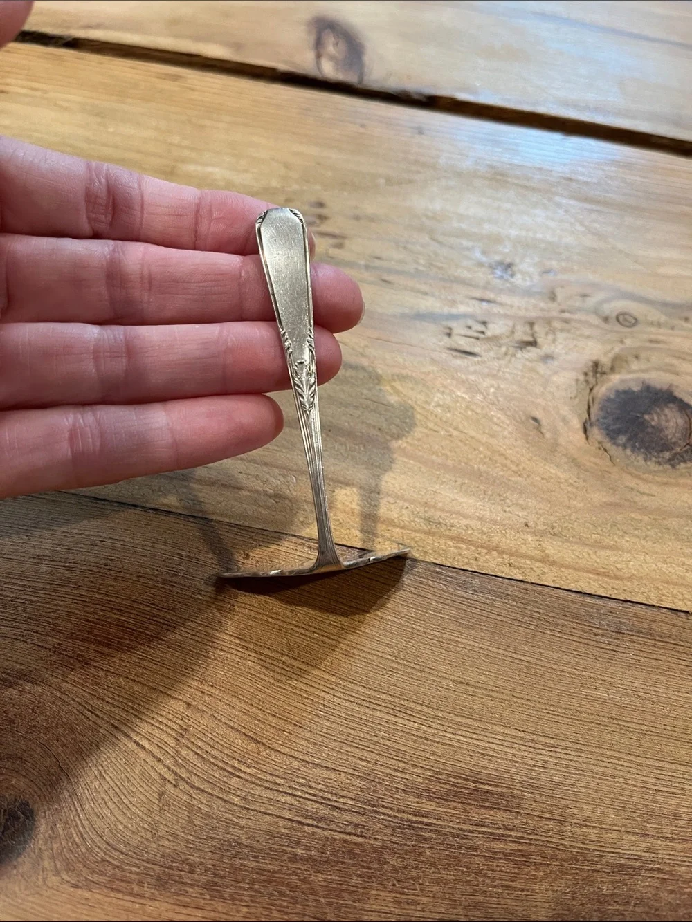 Vintage STERLING SILVER Food Pusher Ornate Handle